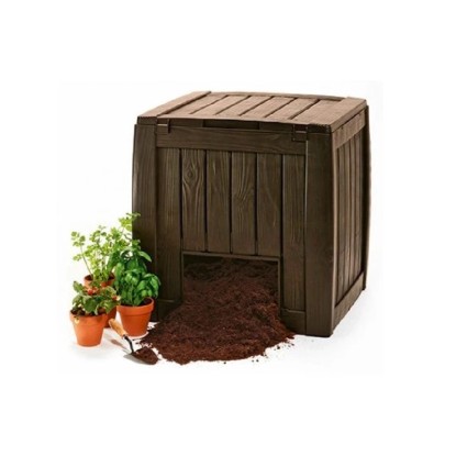 KETER Plastový kompostér DECO 340L, tmavo hnedá, 72 x 69,5 x 74 cm