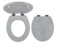 Ferro WC sedátko WC/SOFTSTONE1, MDF, kovové závesy, svetlý betón, oválne