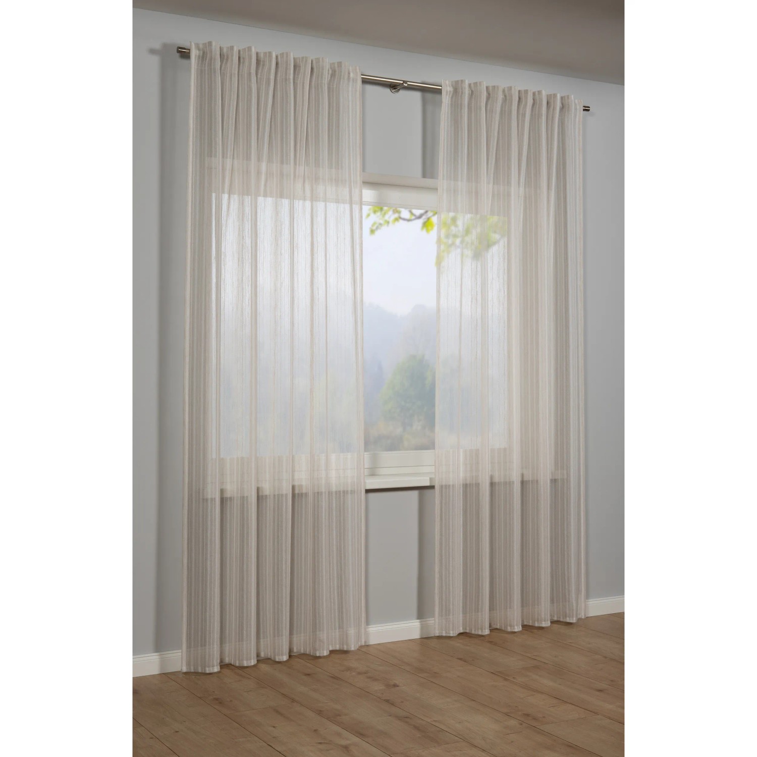 E-shop Bennetti Záves so skrytými pútkami, voálový efekt, béžový 245 x 140 cm