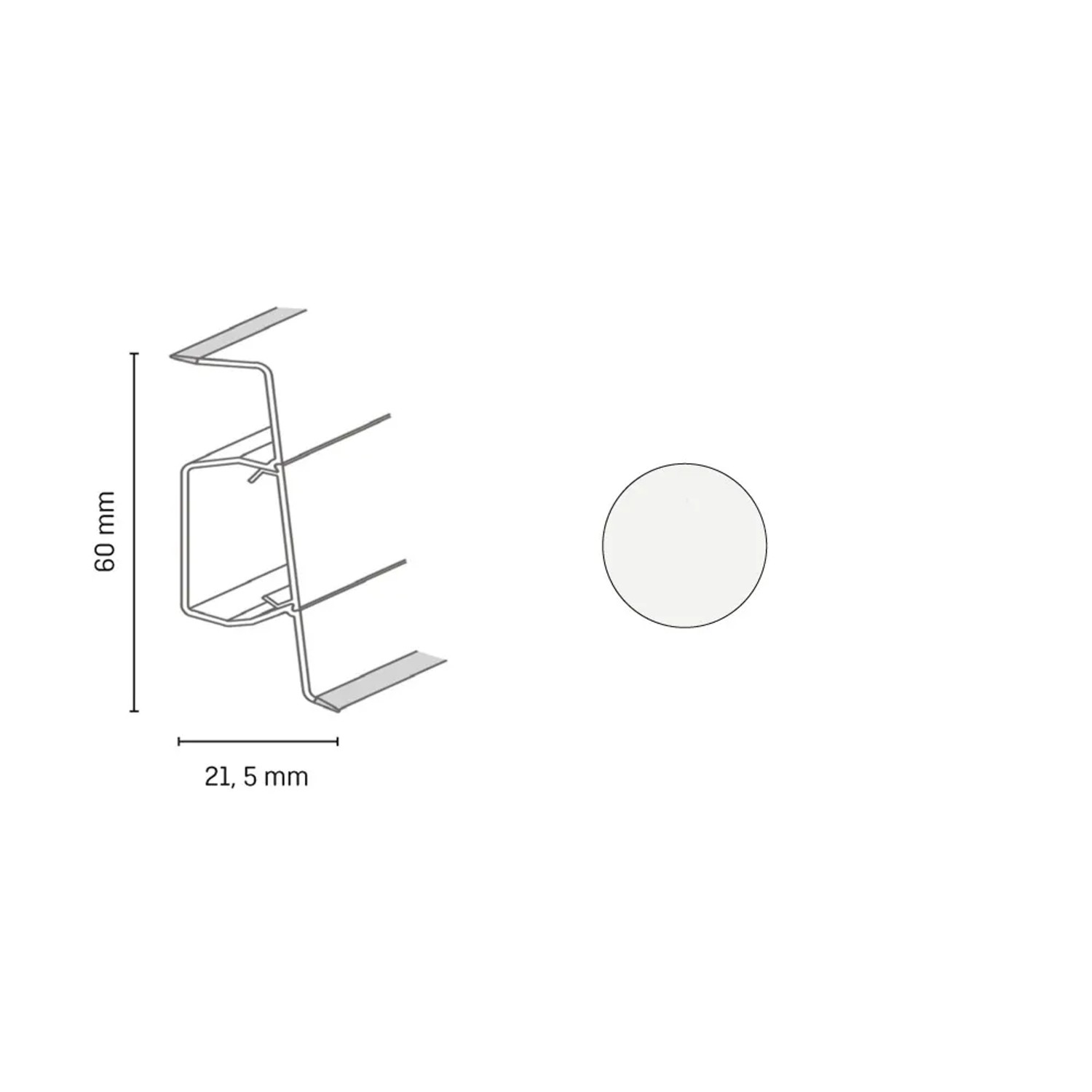 E-shop Döllken Profiles Lišta Q SLK 60 1137 biela 60 x 21,5 x 2500 mm