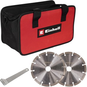 Einhell TE-MA 1500 drážkovačka na steny s taškou, reznými kotúčmi a nástrojom.