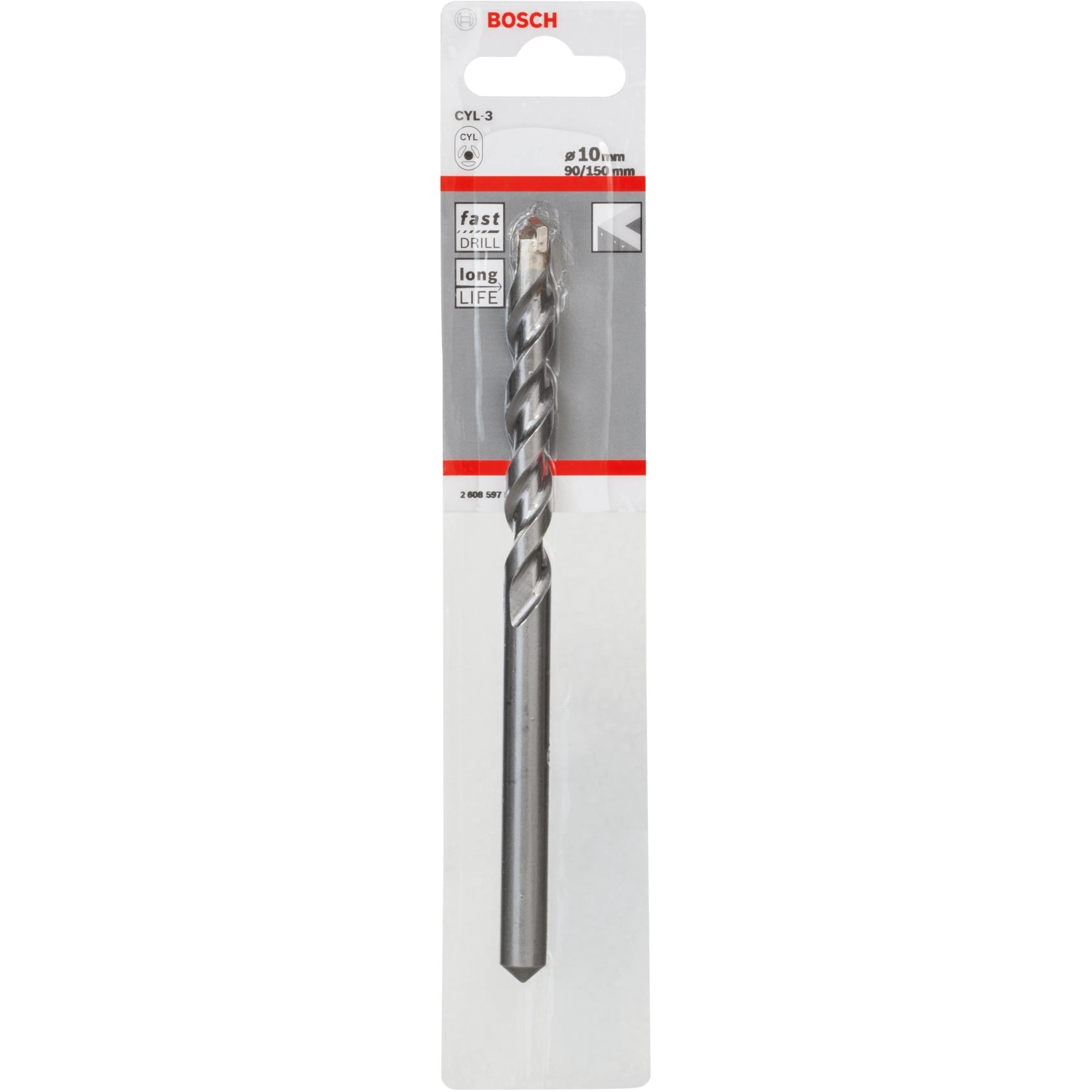 E-shop Bosch Špirálový vrták do betónu CYL-3 Silver Percussion, 10 x 90 x 150 mm