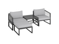VLC Zostava záhradného nábytku Willa hliník/antracitová 4dielna VLC Zostava záhradného nábytku Willa hliník/antracitová 4dielna