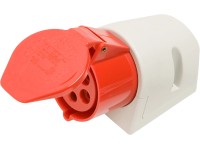 Nástenná CEE zásuvka 5-pólová IP44, 32 A červená