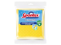 Spontex Hubová utierka Antibak, žltá, 3 ks, 18,5 x 20,5 cm