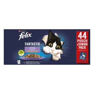 Felix Fantastic Kapsičky pre mačky hovädzie, kura, losos, tuniak v želé 44 x 85g