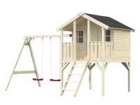 Maone Drevený detský domček MATEJ 2, s hojdačkami, 180 x 122 x 190 cm