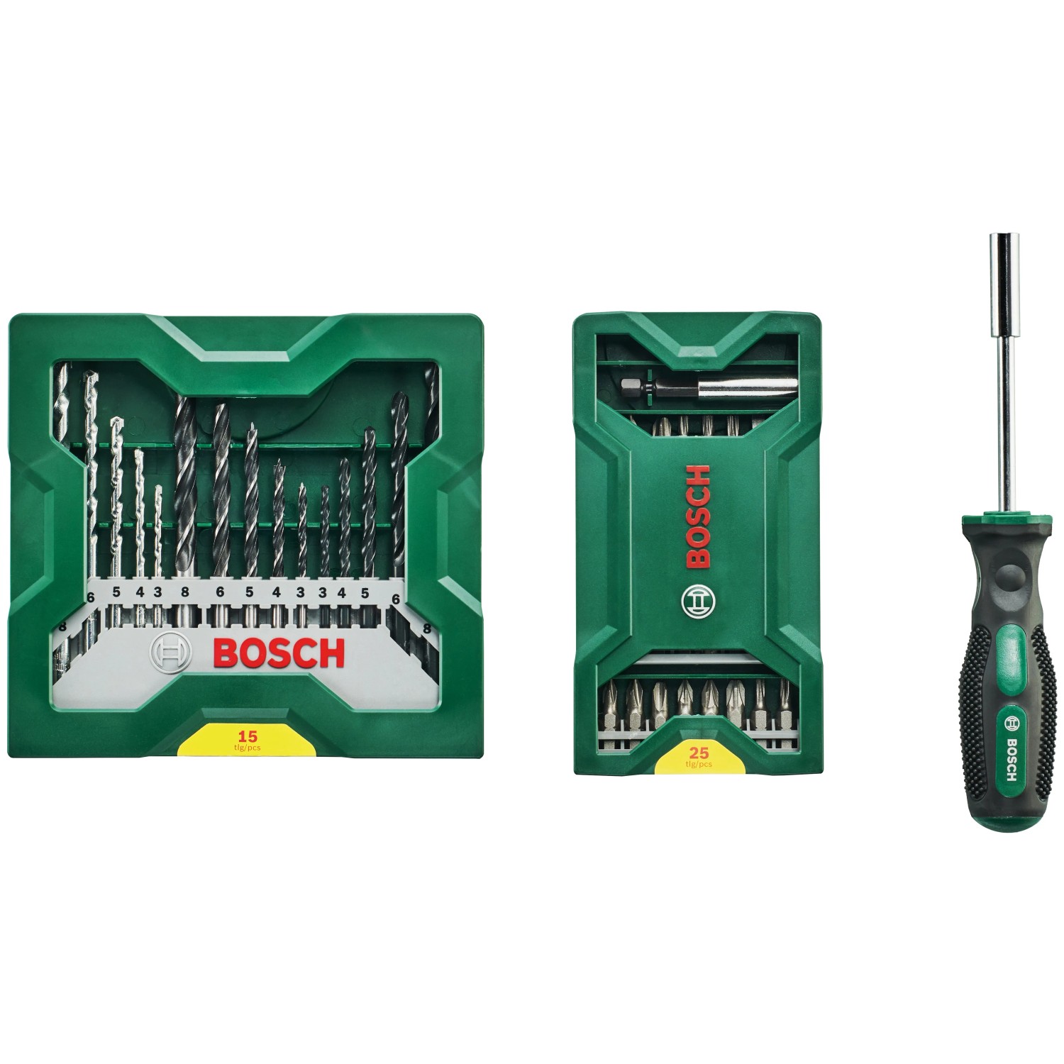 E-shop Bosch súprava vrtákov a skrutkovacích bitov Mini X-Line 25+15+1 vr. skrutkovača