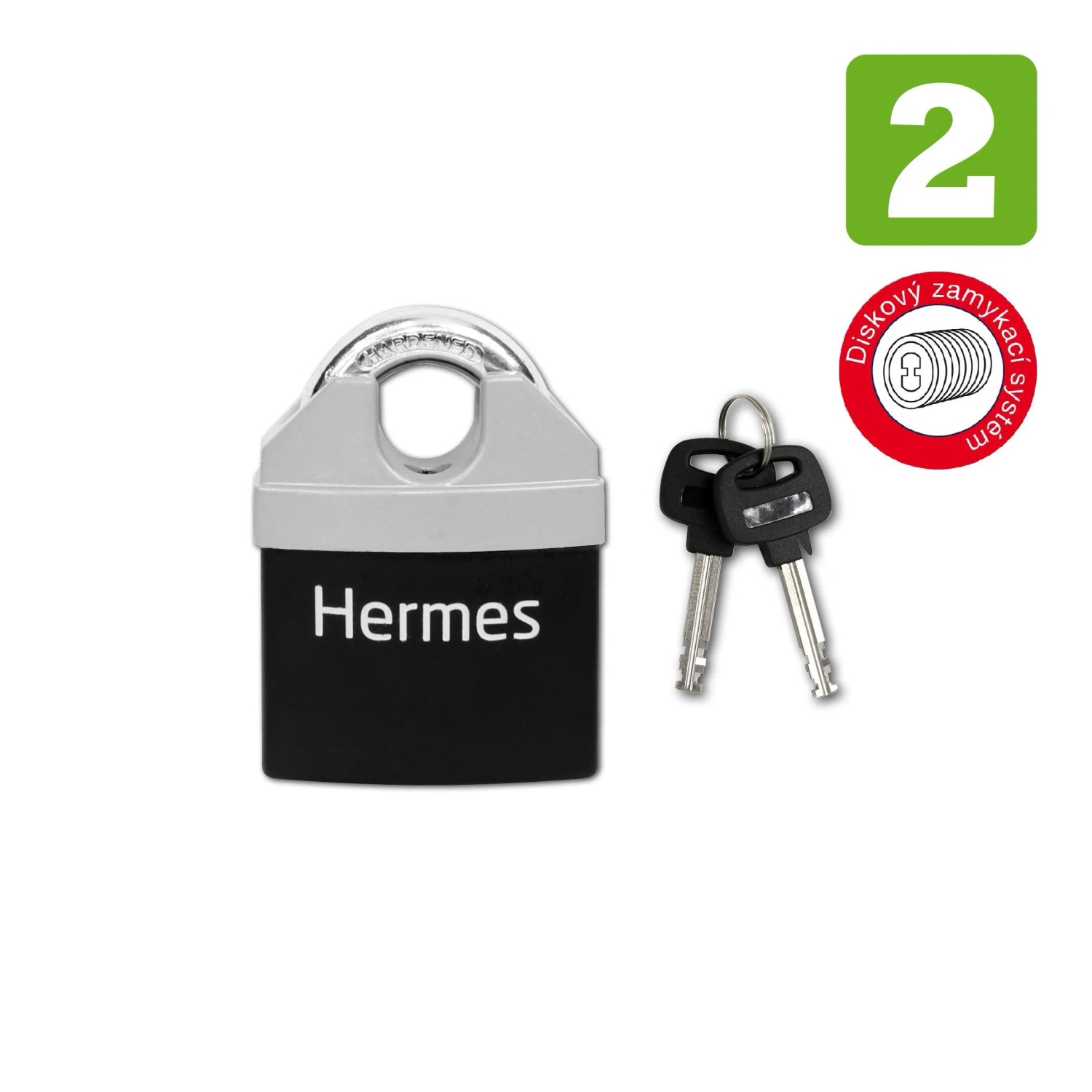 E-shop Richter Czech Visiaci zámok HERMES 65, 2 kľúče, 83 x 64,5 x 33 mm