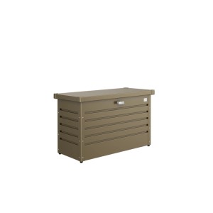 Biohort FreizeitBox 100, bronzovo-metalická oceľová úložná skrinka, vodotesná, s otočným zámkom.