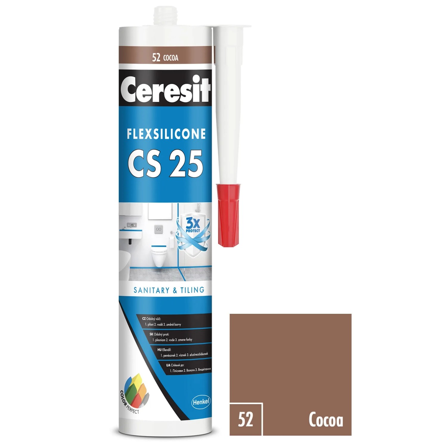 E-shop CERESIT CS 25 Sanitárny silikón 52 Cocoa 280 ml