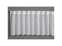 Bennetti Vitrážová záclona so skrytými pútkami, kvety, strieborná sivá 140x45 cm