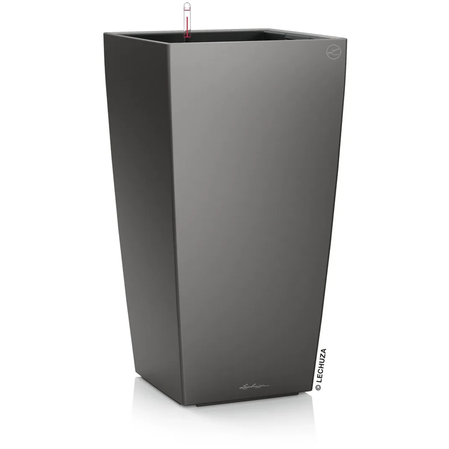 E-shop Lechuza Kvetináč Cubico Premium 40, antracitová metalická, 40 x 40 x 75 cm