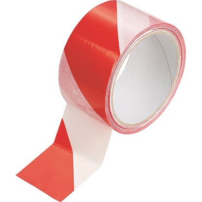 Výstražná páska šrafovaná červeno-biela, 30 m