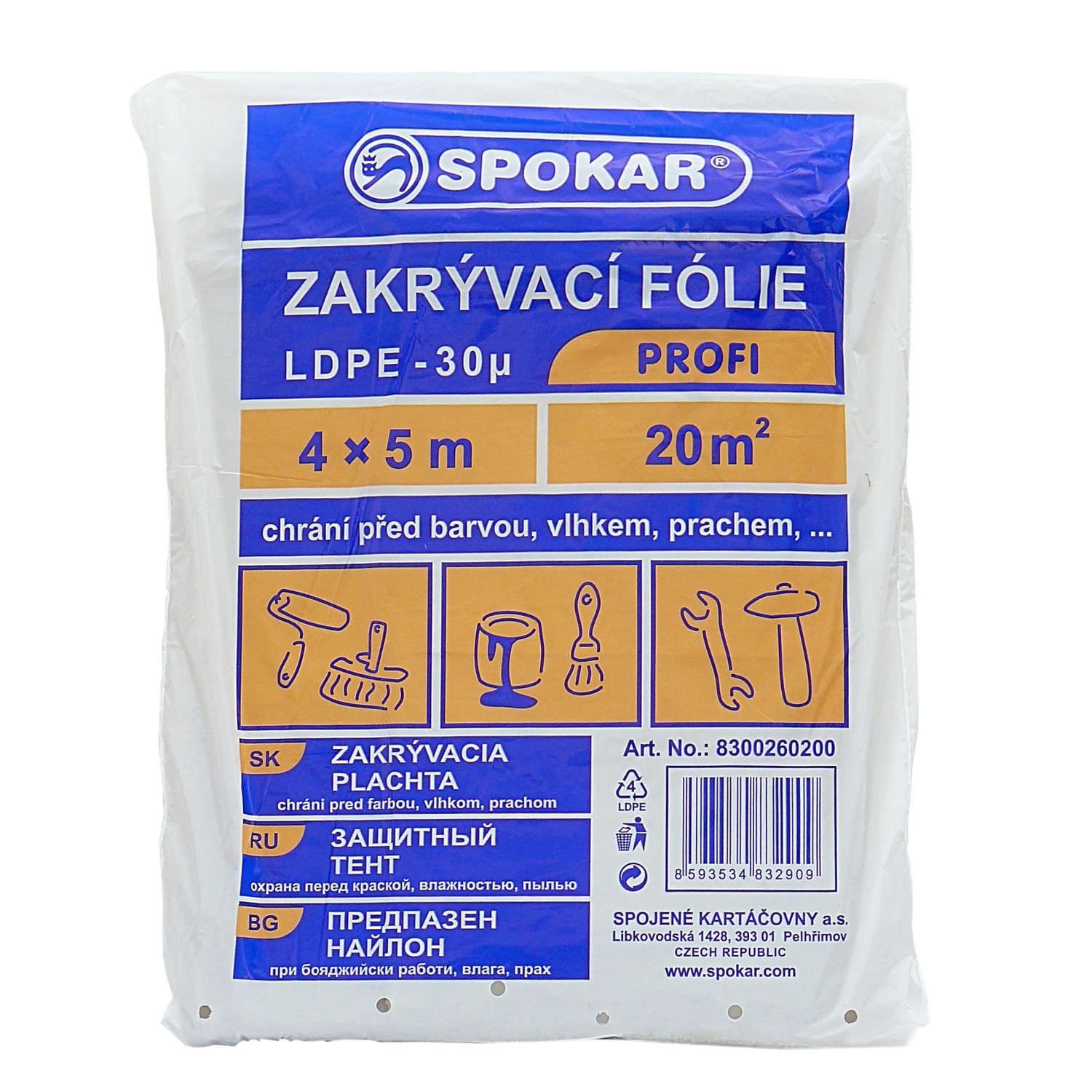 E-shop SPOKAR Zakrývacia fólia LDPE Profi 4 x 5 m, 30 um
