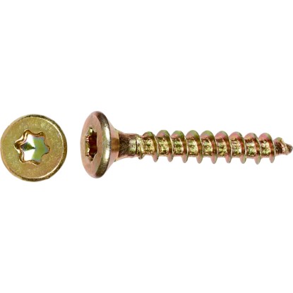 Uni skrutky so zápustnou hlavou TX25 plný závit žlto pozink. 5 x 40 mm, 12 ks