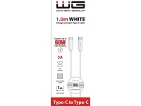 WG Dátový kábel type-C_type-C, 3 A, biely, 100 cm