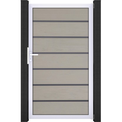 GroJaSolid Grande Premium Bránka biela/strieborná sivá EV1, 100 x 180 cm