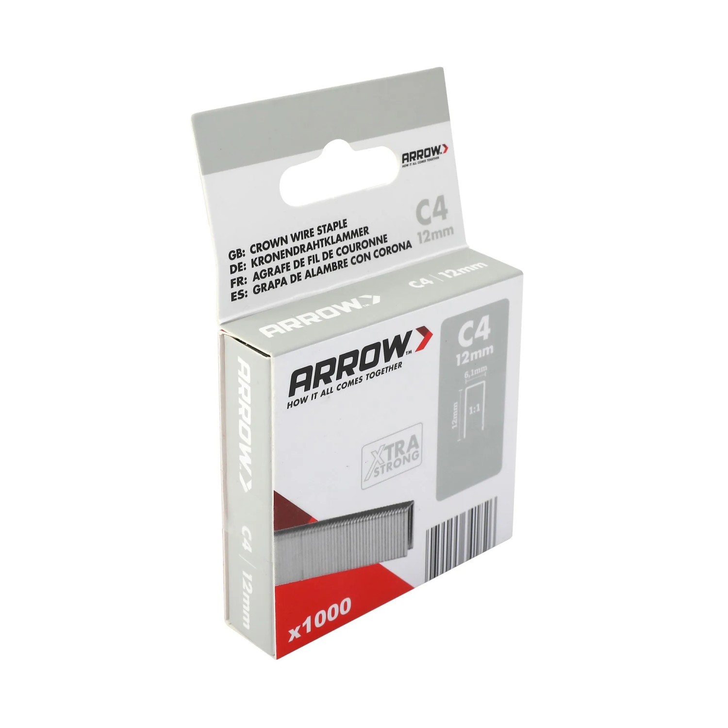 E-shop Arrow Úzke drôtené sponky do sponkovačky C4, dĺžka 12 mm, 1000 ks