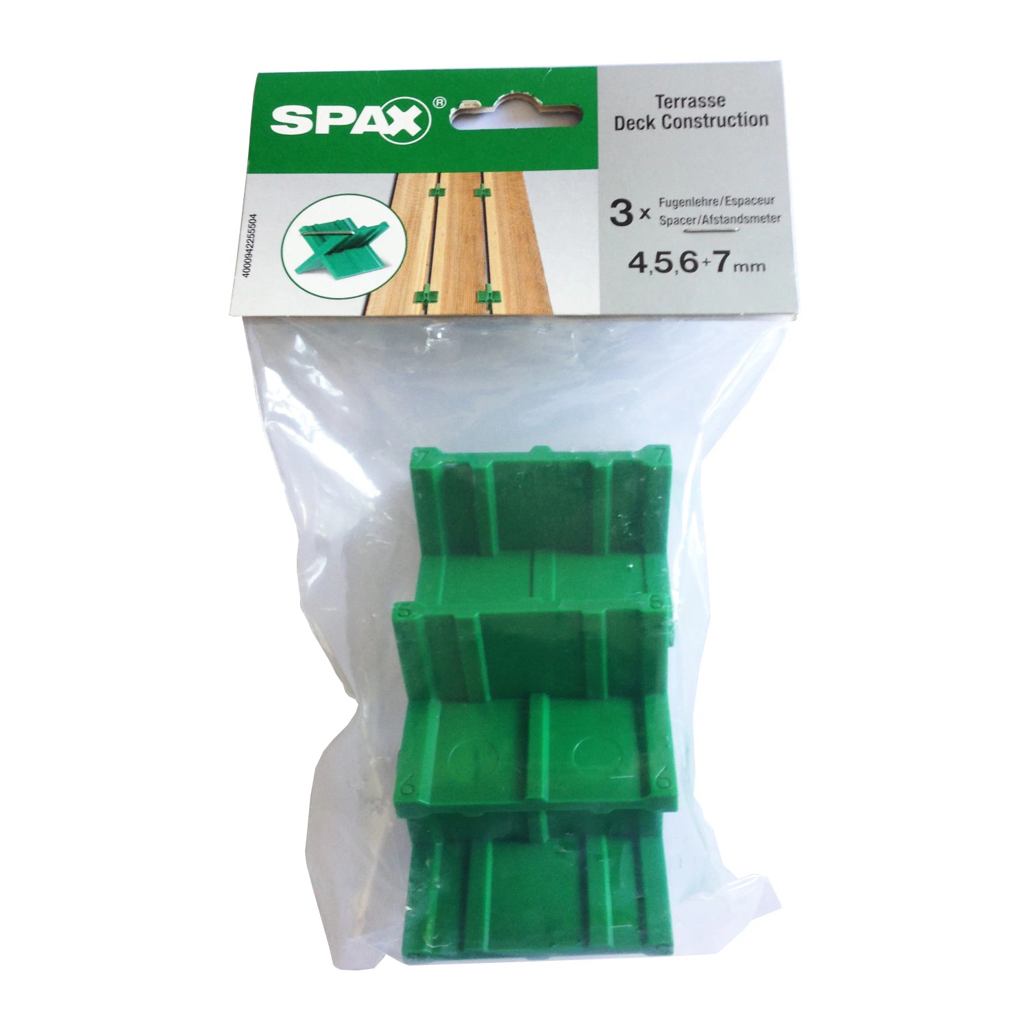 E-shop Spax Krížiky pre škáry na terasu (4, 5, 6, 7 mm), 3 ks