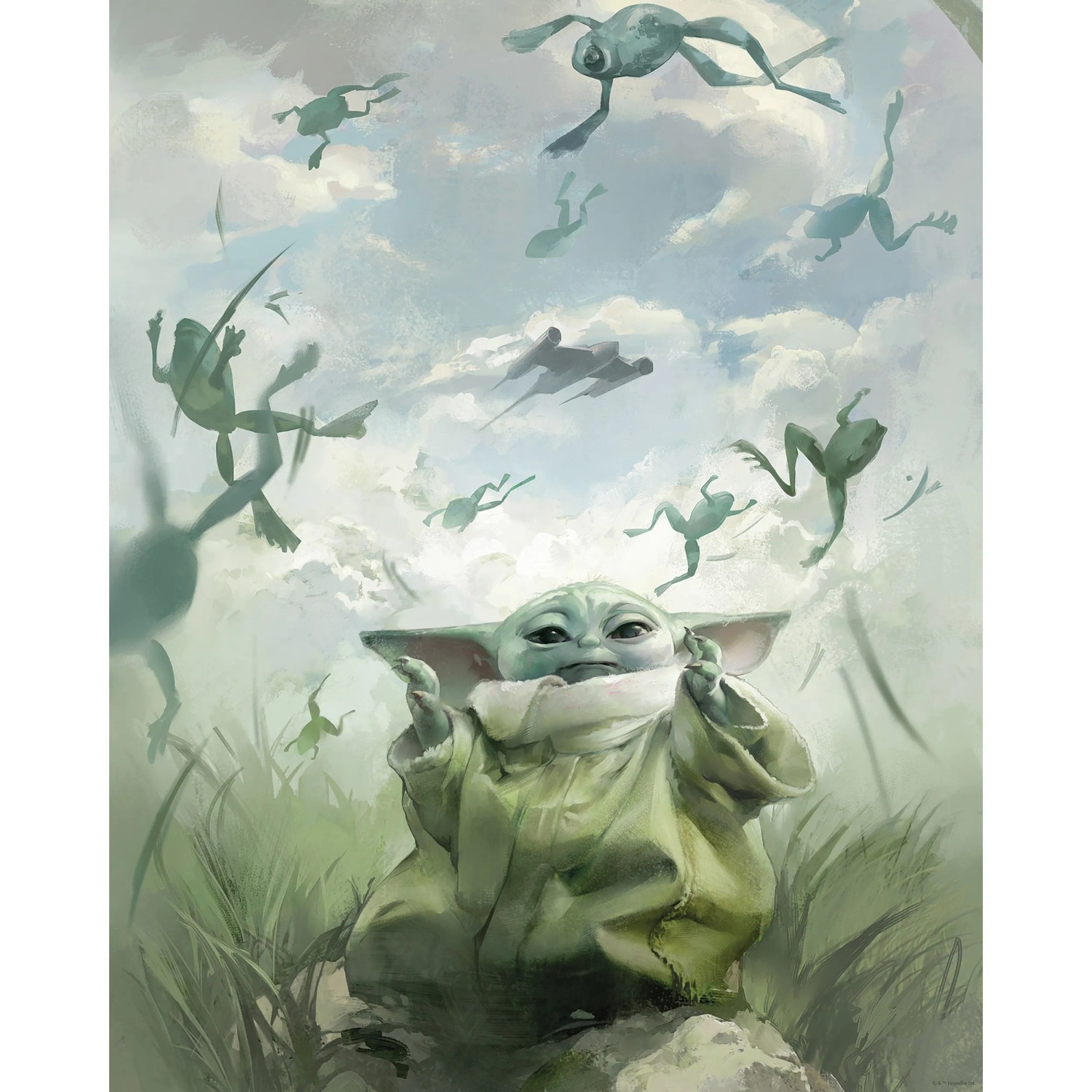 E-shop Komar Plagát Star Wars Mandalorian Grogu Frogs 40 x 50 cm