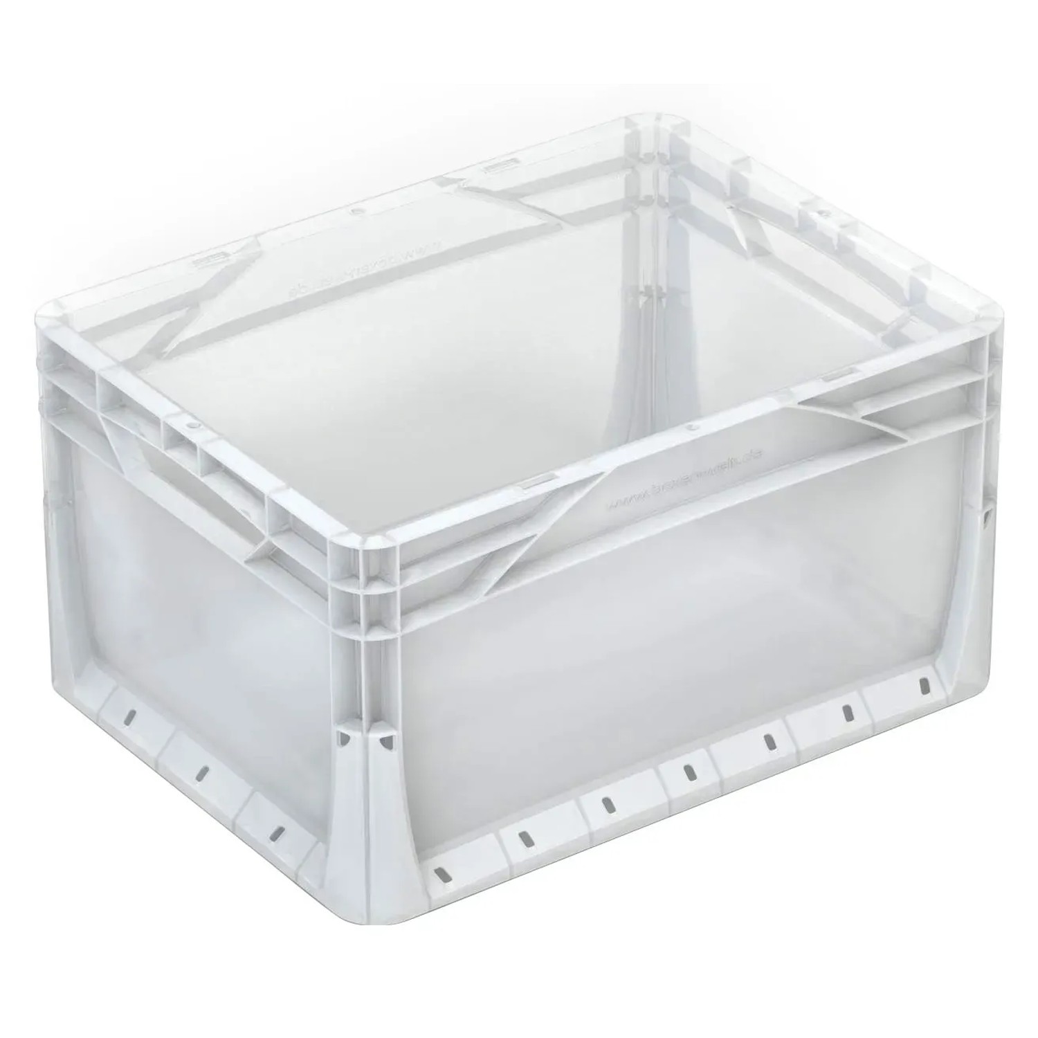 E-shop Surplus Systems Eurobox s plnou stenou, transparentný, 62 l, 600 x 400 x 320 mm