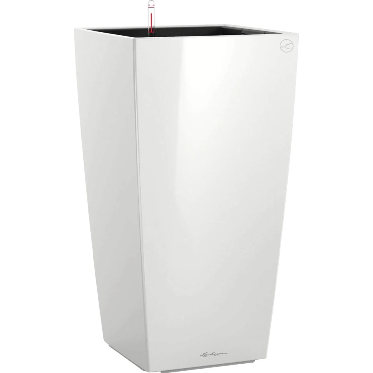 E-shop Lechuza Kvetináč Cubico Premium 50, biela vysoko lesklá, 50 x 50 x 95 cm