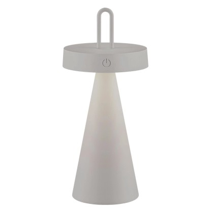 Just Light. Nabíjacia stolná LED lampa Alwa IP44 greige pr. 12,8 x 28,9 cm