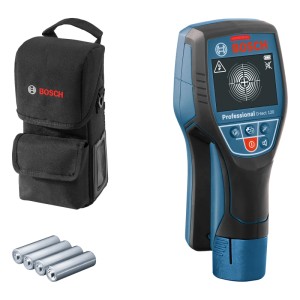 Detektor Bosch Professional D-tect 120 s taškou a batériami na detekciu kovov a káblov.