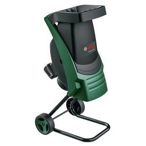 Akumulátorový drvič Bosch UniversalShredder s akumulátormi a nabíjačkou, zelený a čierny.