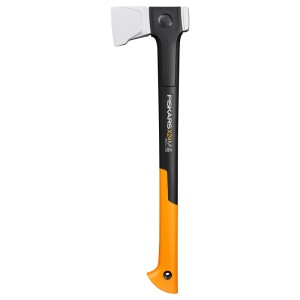 Štiepacia sekera Fiskars X24 X-series M, sekera s čiernou násadou a oranžovou rukoväťou.