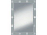 Zrkadlo so sieťotlačou Domino, strieborné, 50 x 70 cm