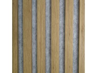 ASKO Dizajnový akustický panel dub prírodná/sivá plsť, 20 x 420 x 2600 mm