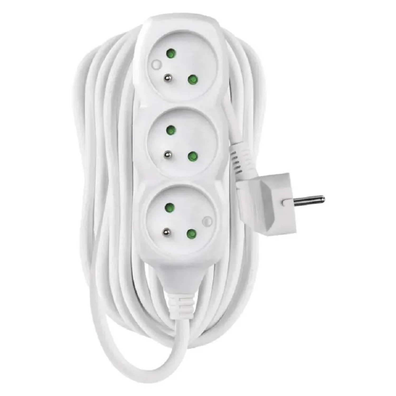 E-shop EMOS Predlžovací kábel biely, 3 zásuvky, max. 10 A/2300 W, 10 m