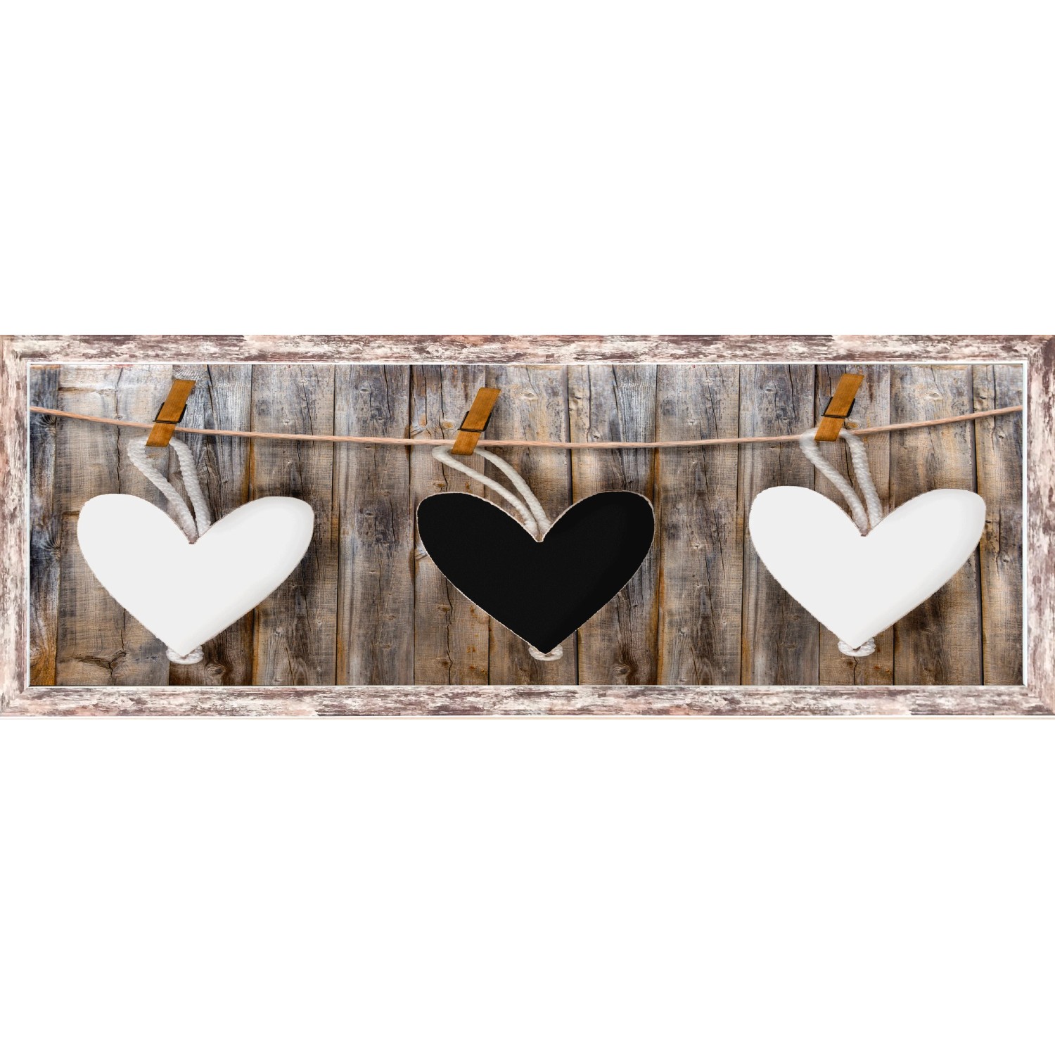 E-shop Bondecor Obraz, MDF rám, Love 30 x 90 cm