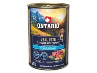 ONTARIO Konzerva pre psov Adult teľacie pate s príchuťou kurkumy 400 g