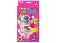 Amos Farby na sklo súprava 6 farieb, 10,5 ml + 6 sklíčok, Jednorožec