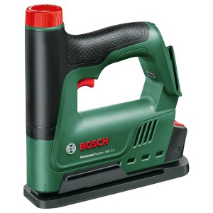 Akumulátorová sponkovačka Bosch UniversalTacker 18V-14 Solo v zelenej a čiernej farbe.