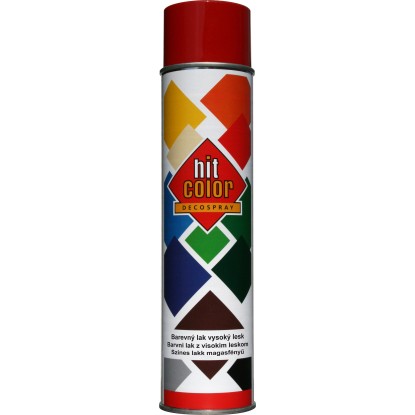 hitcolor Dekoratívny lak v spreji vysoký lesk RAL 3000 ohnivo červený 600 ml