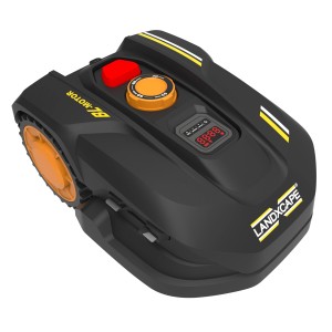 Robotická kosačka LandXcape LX790 pre trávniky do 600 m², čierna so žltými akcentmi.