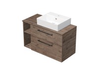 INTEDOOR Skriňa+umývadlo BEE, úchyt čierny, š.100cm, regál vľavo, dub Wellington INTEDOOR Skriňa+umývadlo BEE, úchyt čierny, š.100cm, regál vľavo, dub Wellington