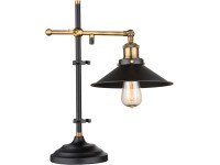GLOBO Stolná lampa LENIUS, E27, čierna-staromosadzná, 35 x 22 x 45,5 cm