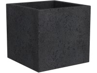 Scheurich Hranatý kvetináč C-Cube 240 Stony Black 28,5 x 28,5 x 27 cm