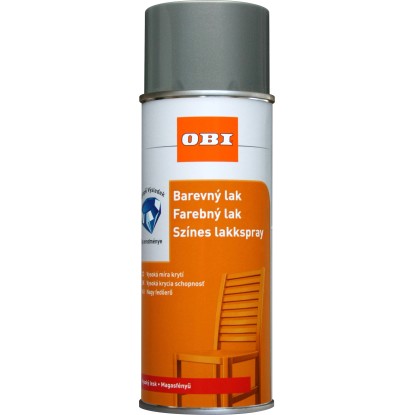 OBI Lak v spreji vysoko lesklý RAL 9006 biely hliník 400 ml