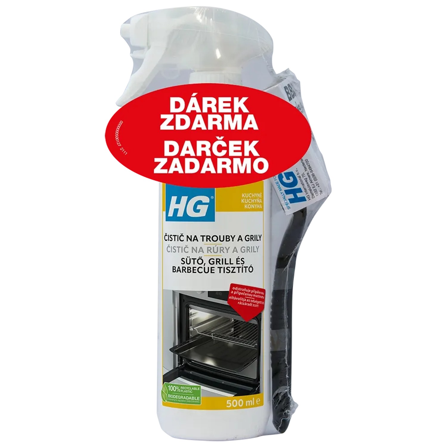 E-shop HG Čistič na rúry a grily s kefou 500 ml