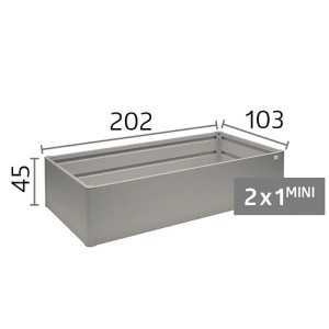 Biohort kovový vyvýšený záhon Mini, kremenno-sivý metalický, rozmery 202x103x45 cm. Na zeleninu a bylinky.