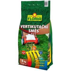 Floria Vertikutačná zmes 4v1, 5kg balenie pre regeneráciu trávnika.