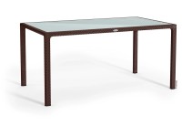 Lechuza Záhradný jedálenský stôl so sklenenou doskou, mokka, 160 x 90 cm