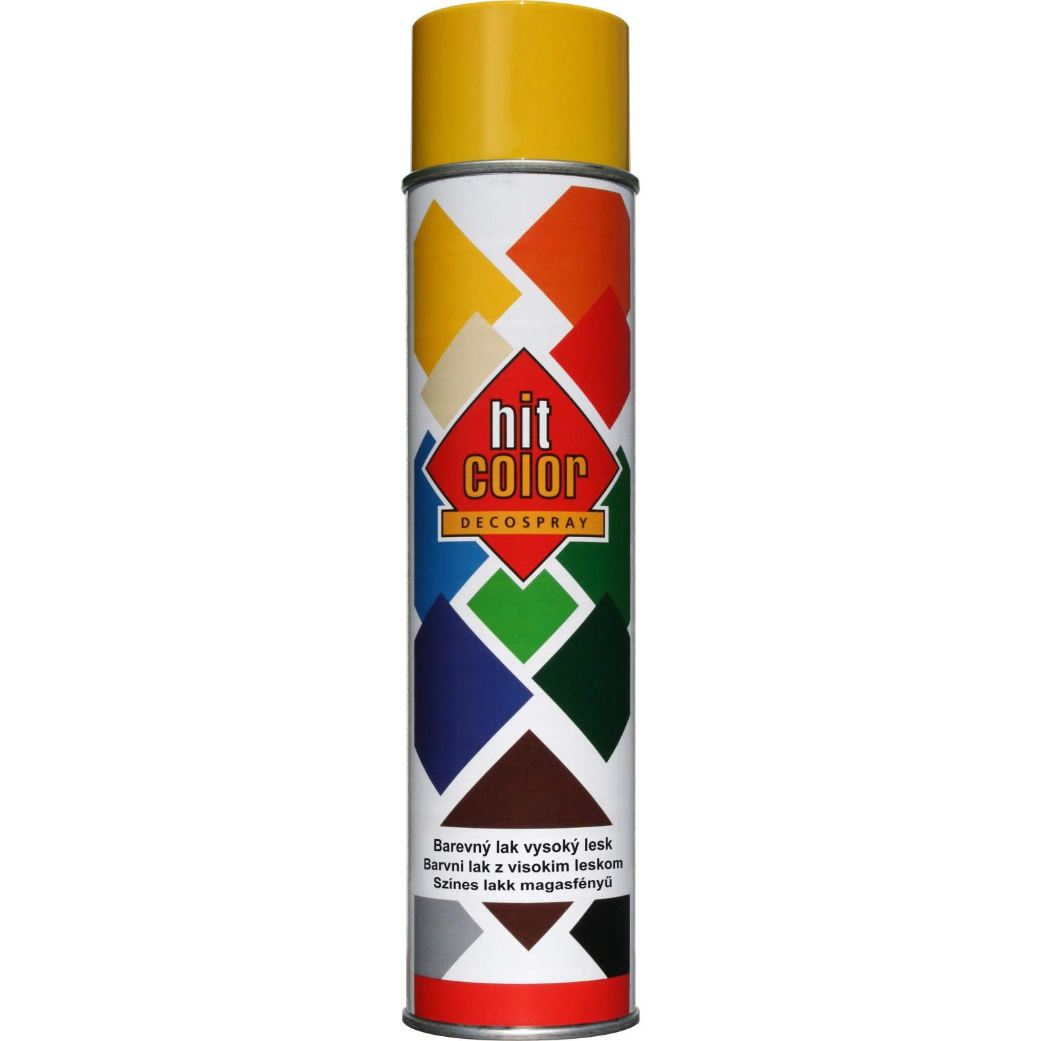 E-shop hitcolor Dekoratívny lak v spreji vysoký lesk RAL 1021 žltý horčičný 600 ml
