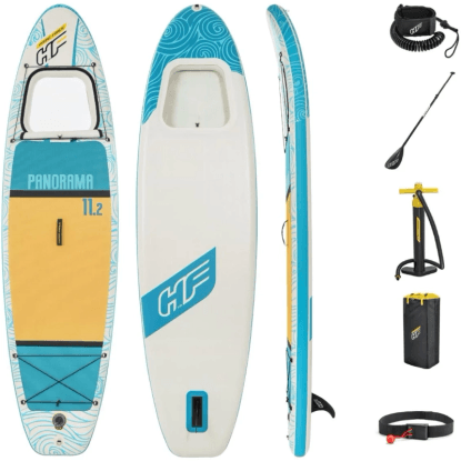 Sada paddleboardu Bestway Hydro-Force Panorama s pádlom, pumpou a príslušenstvom.